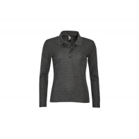 POLO PIQUE SENHORA M/COMP 3 BOT PODIUM CINZA ESC POLO PIQUE SENHORA M/COMP 3 BOT PODIUM CINZA ESC